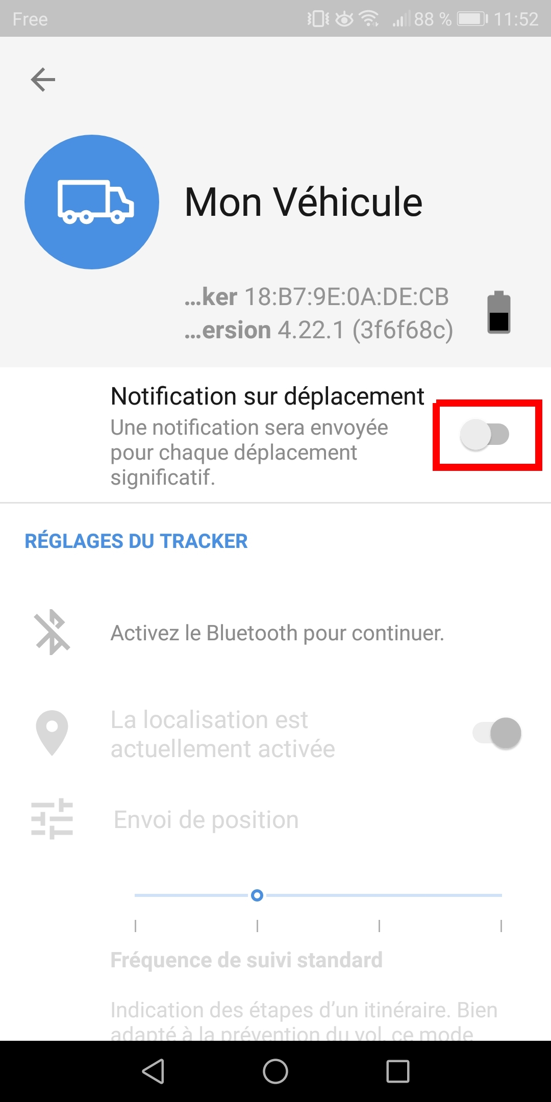 App Invoxia GPS - Benachrichtigung bei Ortswechsel (Android)