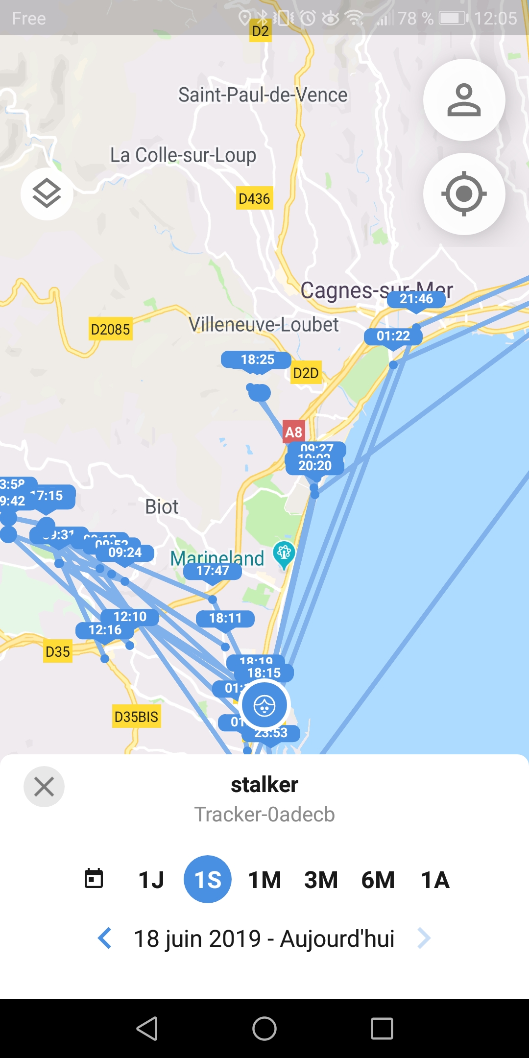 Fahrten auf der Karte