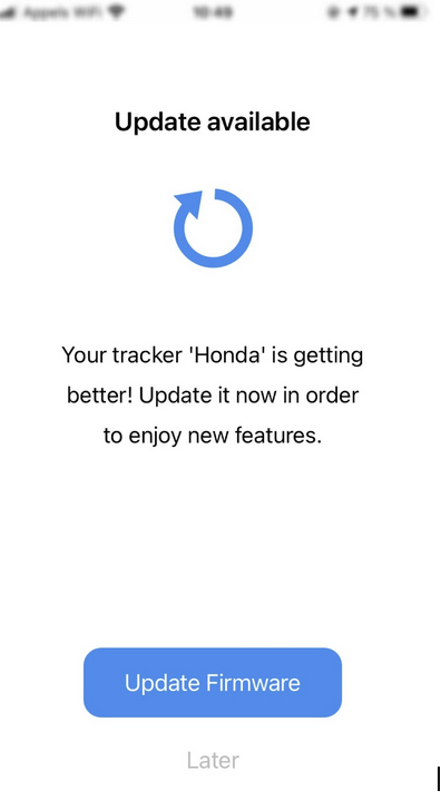App Invoxia GPS - Firmware-Update